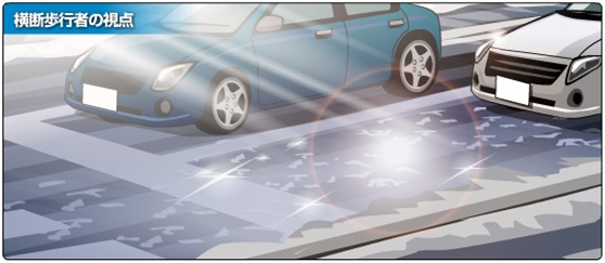 右折の事故を上から俯瞰してみたイラスト