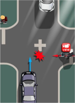 HONDAの交通安全クイズ解説画像シーン42・出会い頭衝突
