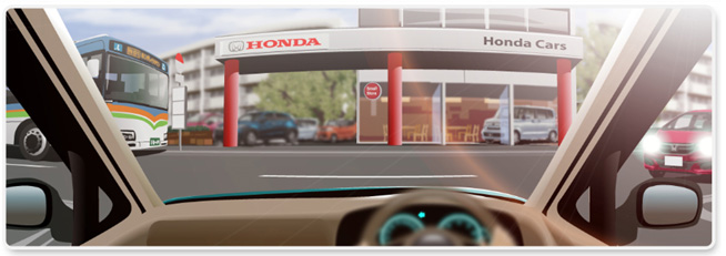 路地から出てくる車からの視点